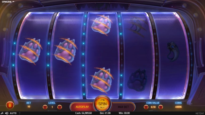 Screenshot videoslot slotmachine Spinsane