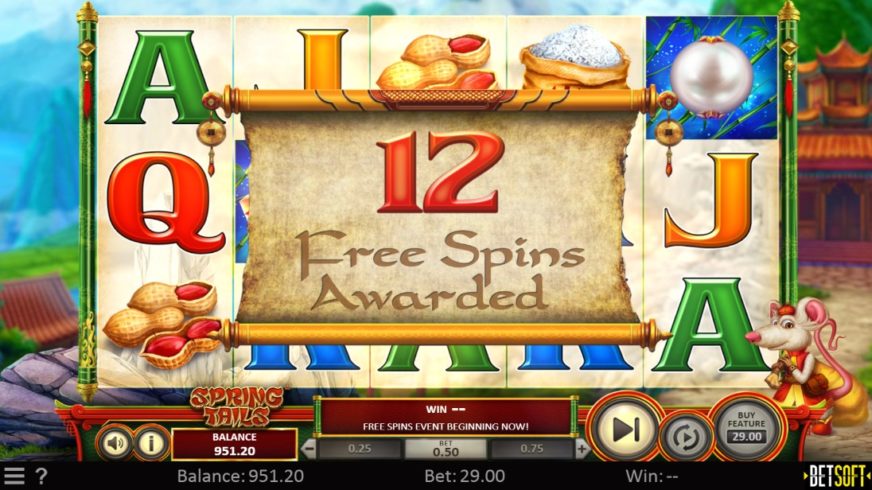 Screenshot videoslot slotmachine Spring Tails