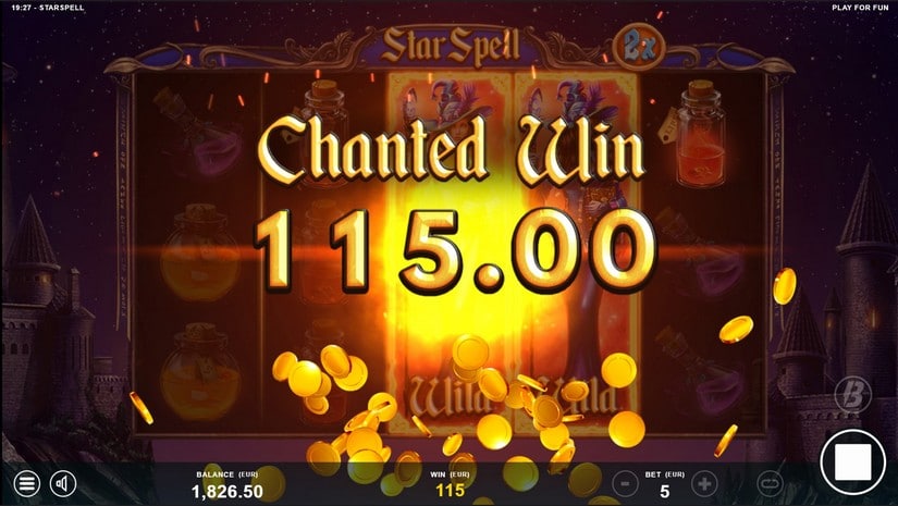 Screenshot videoslot slotmachine Star Spell