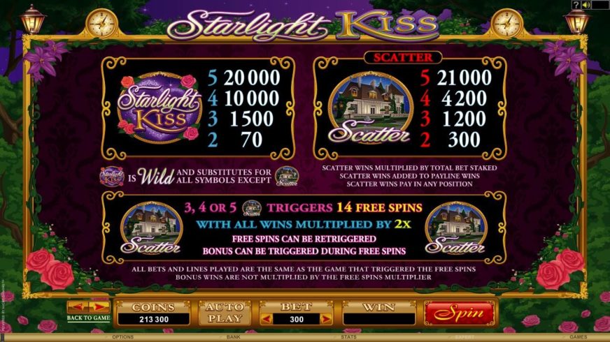 Screenshot videoslot slotmachine Starlight Kiss