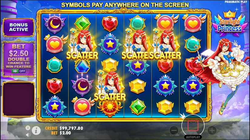 Screenshot videoslot slotmachine Starlight Princess