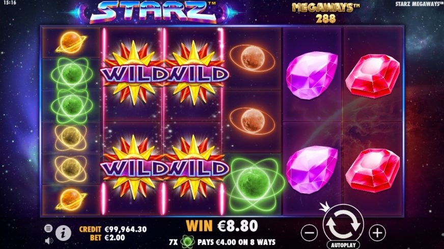 Screenshot videoslot slotmachine Starz Megaways