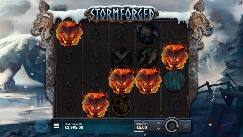 Screenshot videoslot slotmachine Stormforged