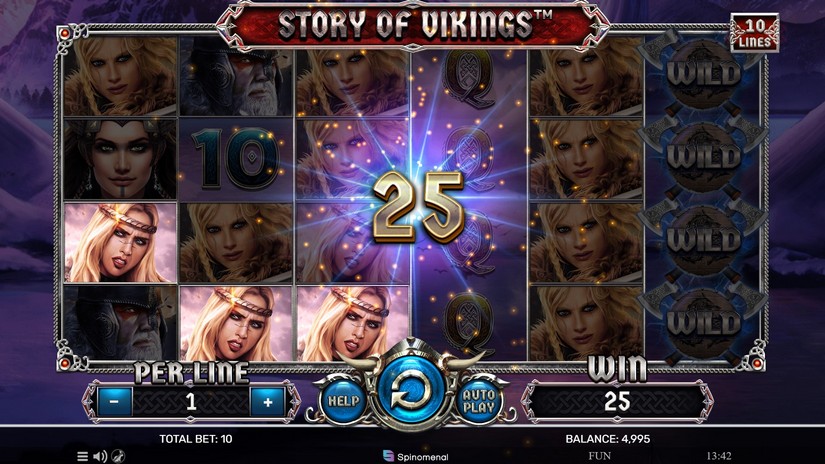 Screenshot videoslot slotmachine Story Of Vikings 10 Lines