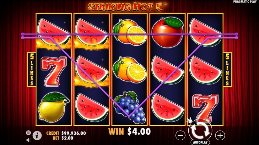 Screenshot videoslot slotmachine Striking Hot 5