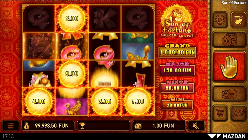 Screenshot videoslot slotmachine Sun of Fortune