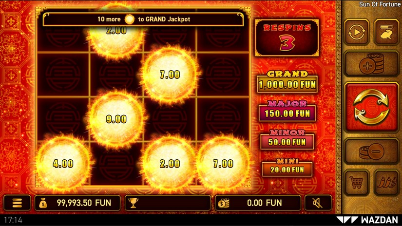 Screenshot videoslot slotmachine Sun of Fortune