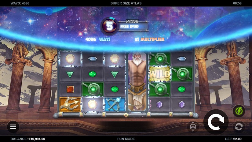 Screenshot videoslot slotmachine Super Size Atlas