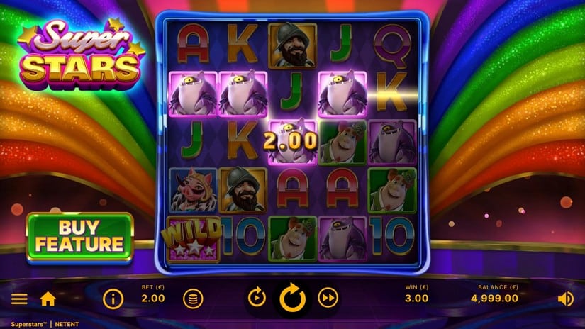 Screenshot videoslot slotmachine Superstars