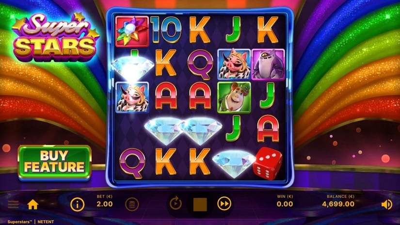 Screenshot videoslot slotmachine Superstars