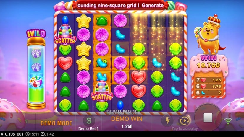 Screenshot videoslot slotmachine Sweet Land