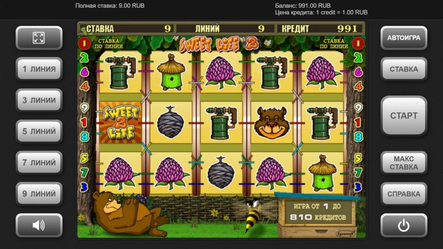 Screenshot videoslot slotmachine Sweet Life 2