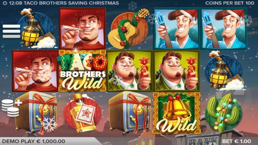 Screenshot videoslot Taco Brothers Saving Christmas