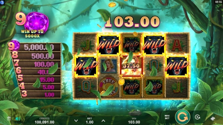 Screenshot videoslot slotmachine Tarzan and the Jewels of Opar