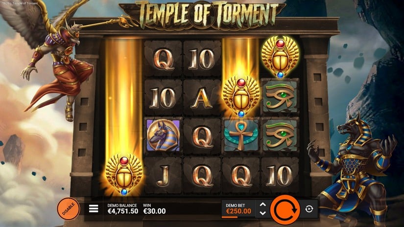 Screenshot videoslot slotmachine Temple of Torment