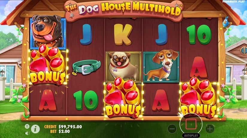 Screenshot videoslot slotmachine The Dog House Multihold