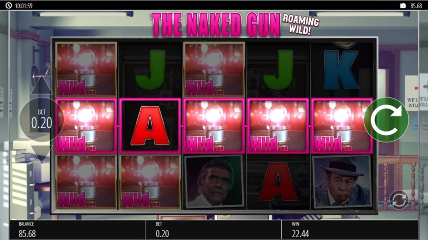 Screenshot videoslot slotmachine The Naked Gun