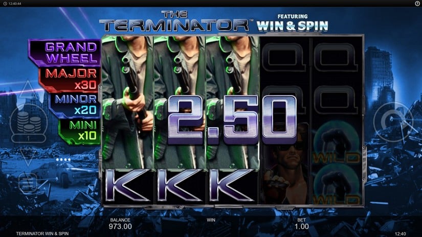 Screenshot videoslot slotmachine The Terminator Win & Spin