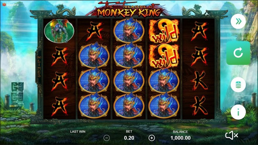 Screenshot videoslot The Treasure of Monkey King