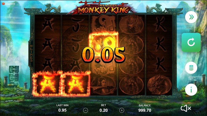 Screenshot videoslot slotmachine The Treasure of Monkey King