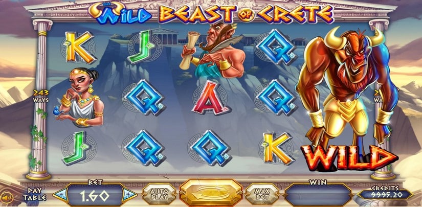 Screenshot videoslot slotmachine The Wild Beast of Crete