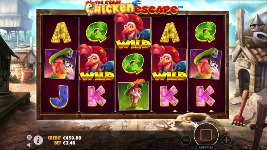 Screenshot videoslot slotmachine The Great Chicken Escape