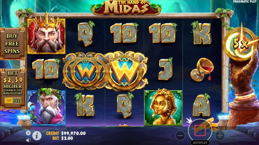 Screenshot videoslot slotmachine The Hand of Midas