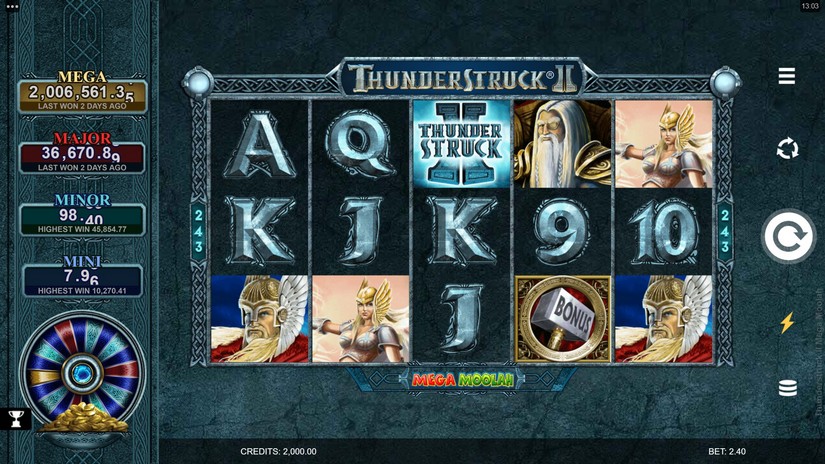 Thunderstruck II Mega Moolah