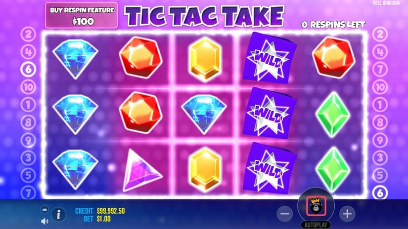 Screenshot videoslot slotmachine Tic Tac Take