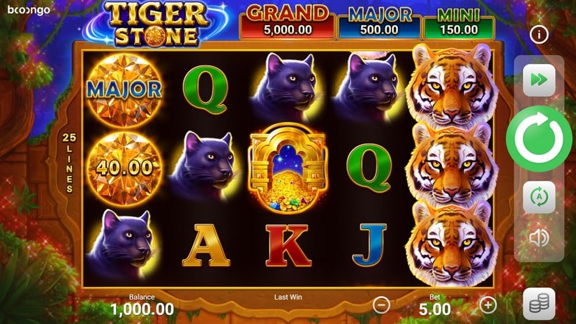 Screenshot videoslot Tiger Stone: Hold and Win