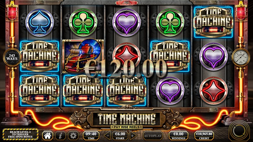 Screenshot videoslot slotmachine Time Machine