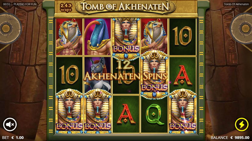 Screenshot videoslot slotmachine Tomb of Akhenaten