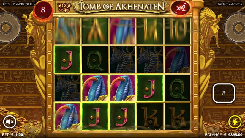 Screenshot videoslot slotmachine Tomb of Akhenaten