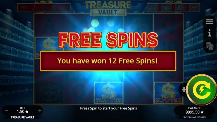 Screenshot videoslot slotmachine Treasure Vault