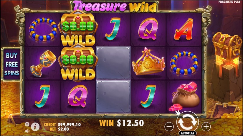 Screenshot videoslot slotmachine Treasure Wild