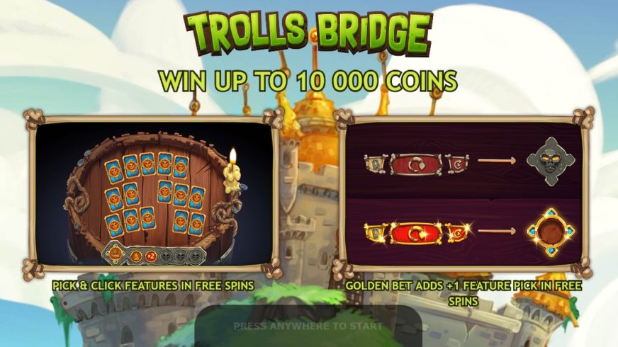 Screenshot videoslot slotmachine Trolls Bridge