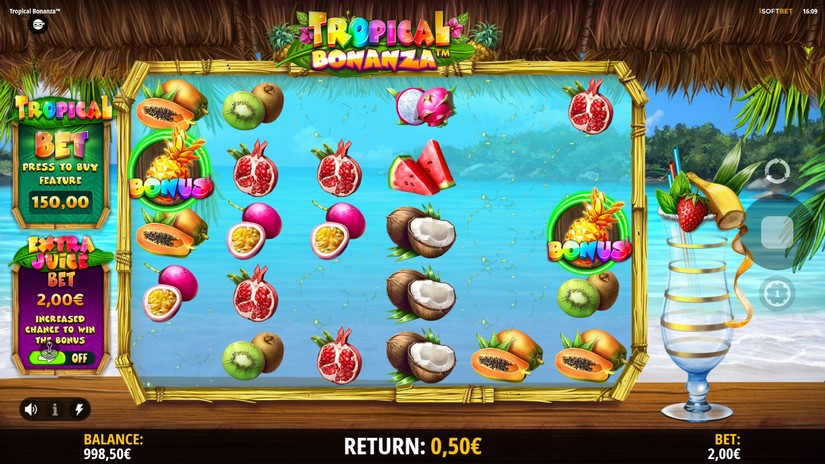 Screenshot videoslot slotmachine Tropical Bonanza