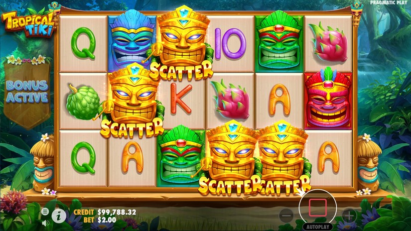 Screenshot videoslot slotmachine Tropical Tiki