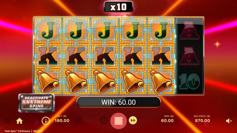 Screenshot videoslot slotmachine Twin Spin™ XXXtreme