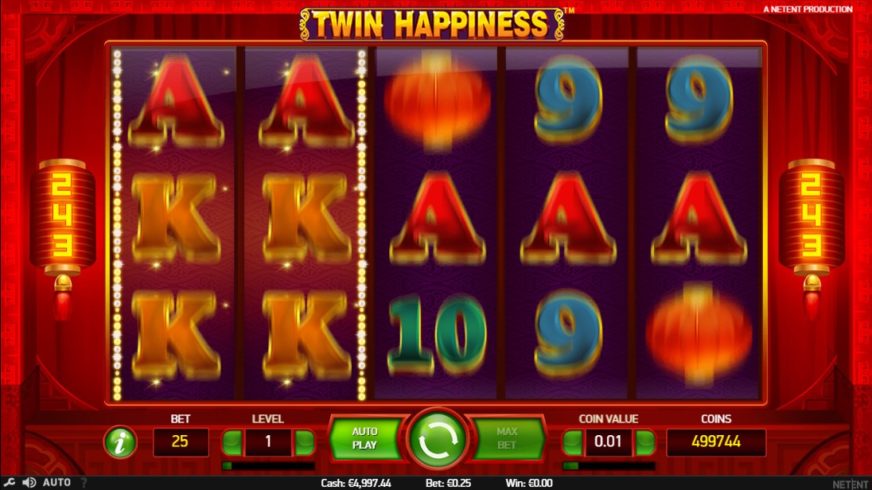 Screenshot videoslot slotmachine Twin Happiness