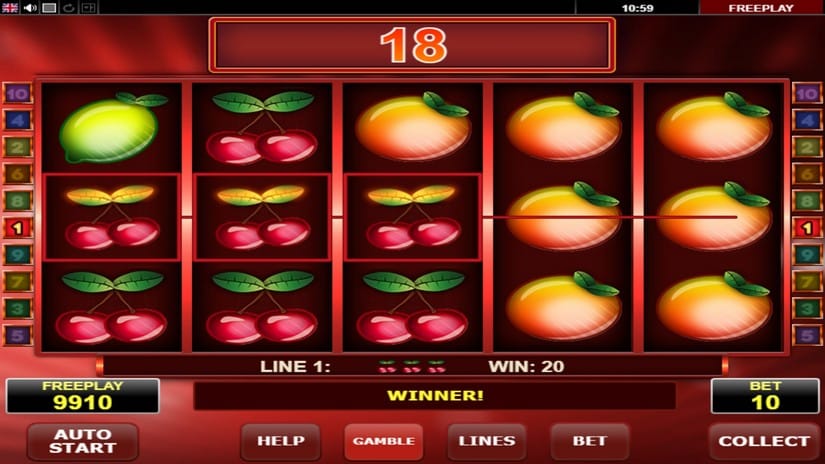 Screenshot videoslot slotmachine Ultra Seven