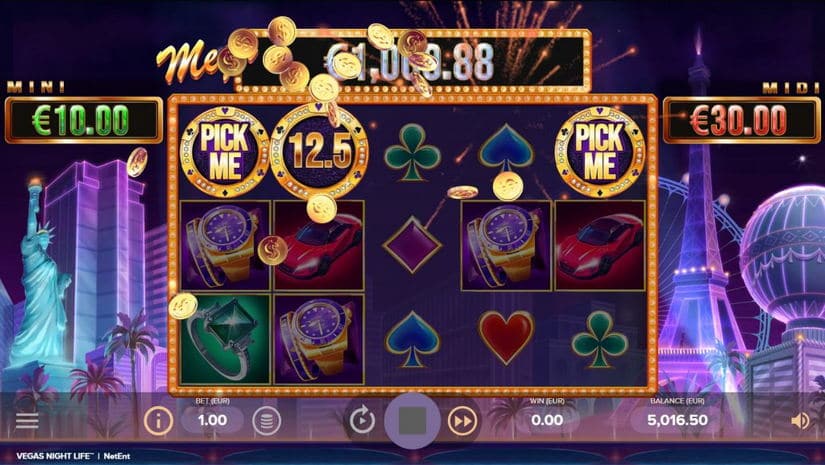 Screenshot videoslot slotmachine Vegas Night Life