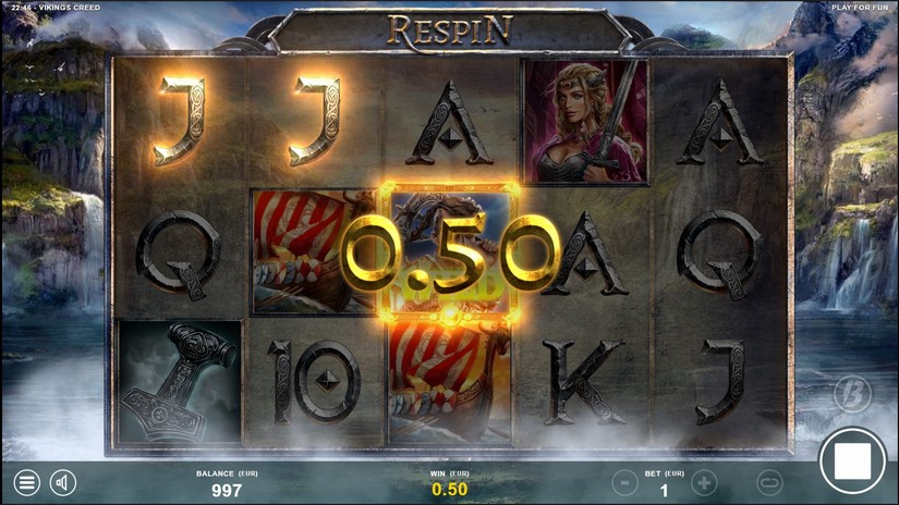 Screenshot videoslot slotmachine Vikings Creed