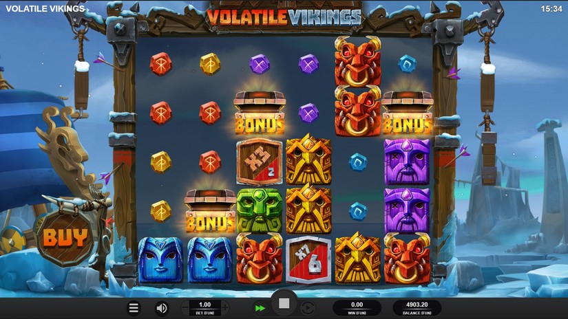 Screenshot videoslot slotmachine Volatile Vikings