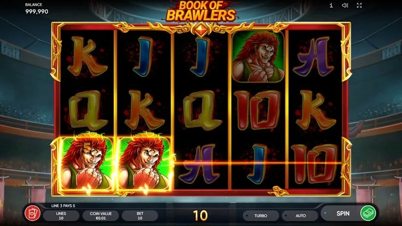 Screenshot videoslot slotmachine Book of Brawlers