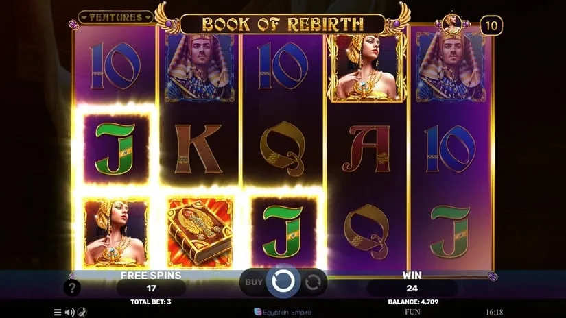 Screenshot videoslot slotmachine Book Of Rebirth