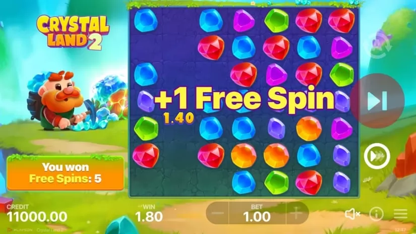 Screenshot videoslot slotmachine Crystal Land 2