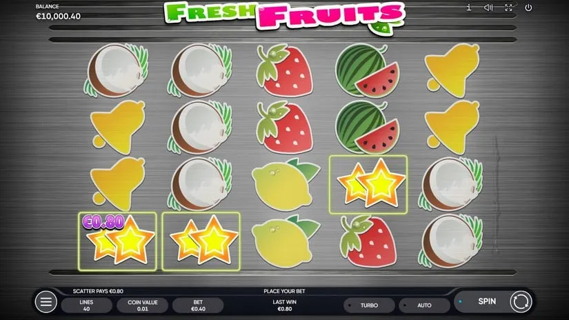 Screenshot videoslot slotmachine Fresh Fruits