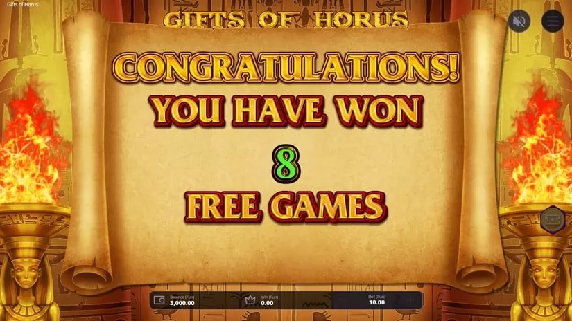 Screenshot videoslot slotmachine Gifts of Horus