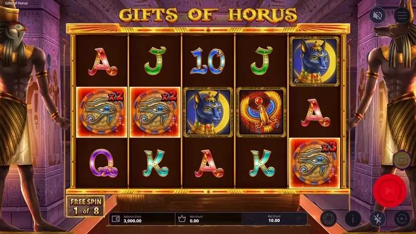 Screenshot videoslot slotmachine Gifts of Horus